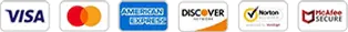 Visa, Mastercard, American Express and Discover accepted